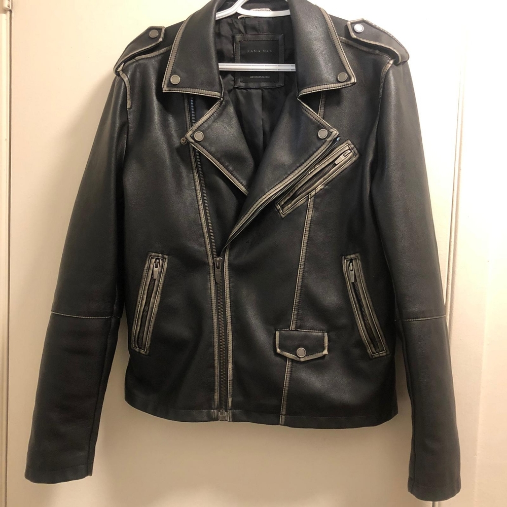 ZARA Men's Leather Jacket /  Size 42